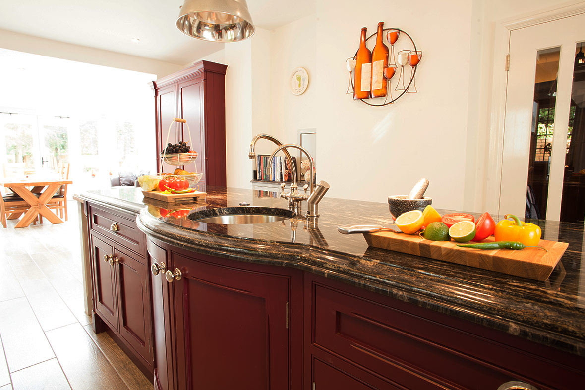 curved Kitchen island with sink