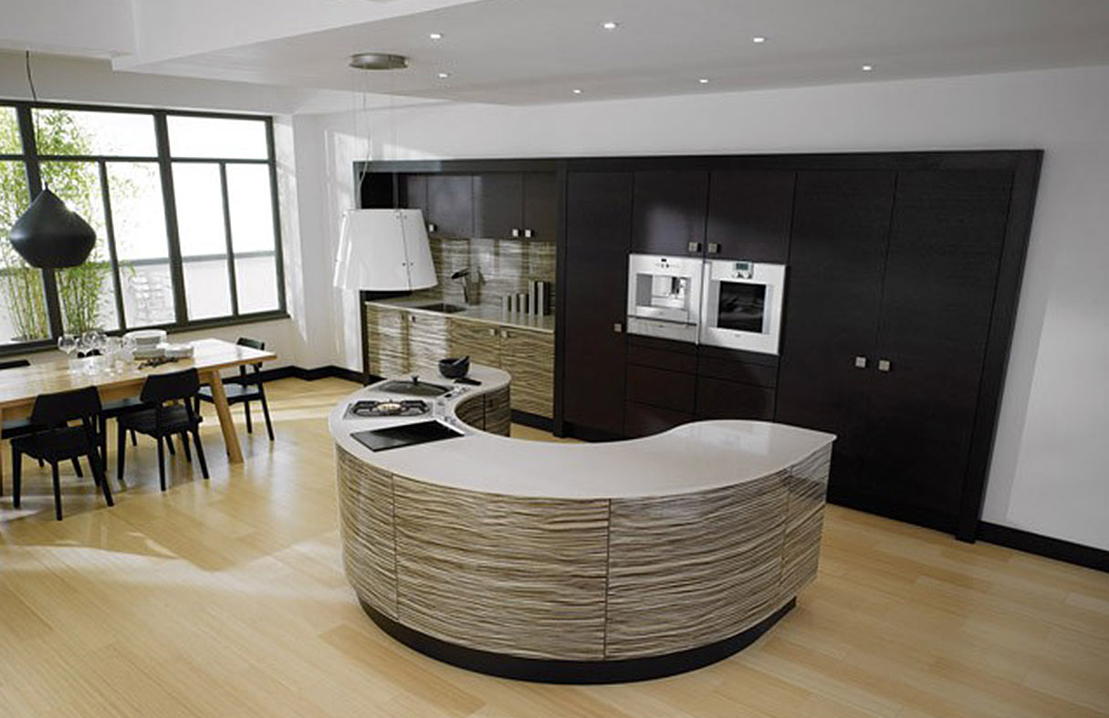 U-shaped kitchen island